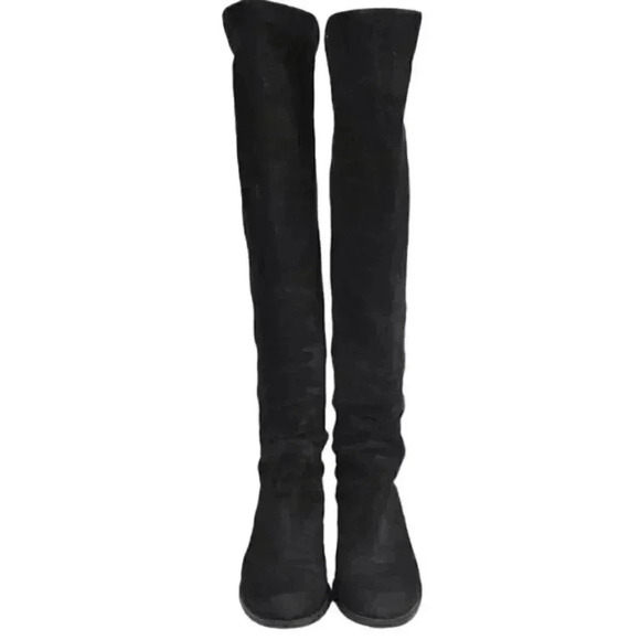 Stuart Weitzman Reserve Over  the Knee Suede Boots Black Suede Size 5.5 - Picture 6 of 13